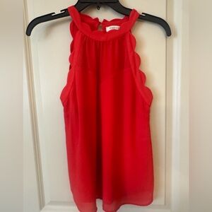 Monteau Vibrant Red Sleeveless Blouse